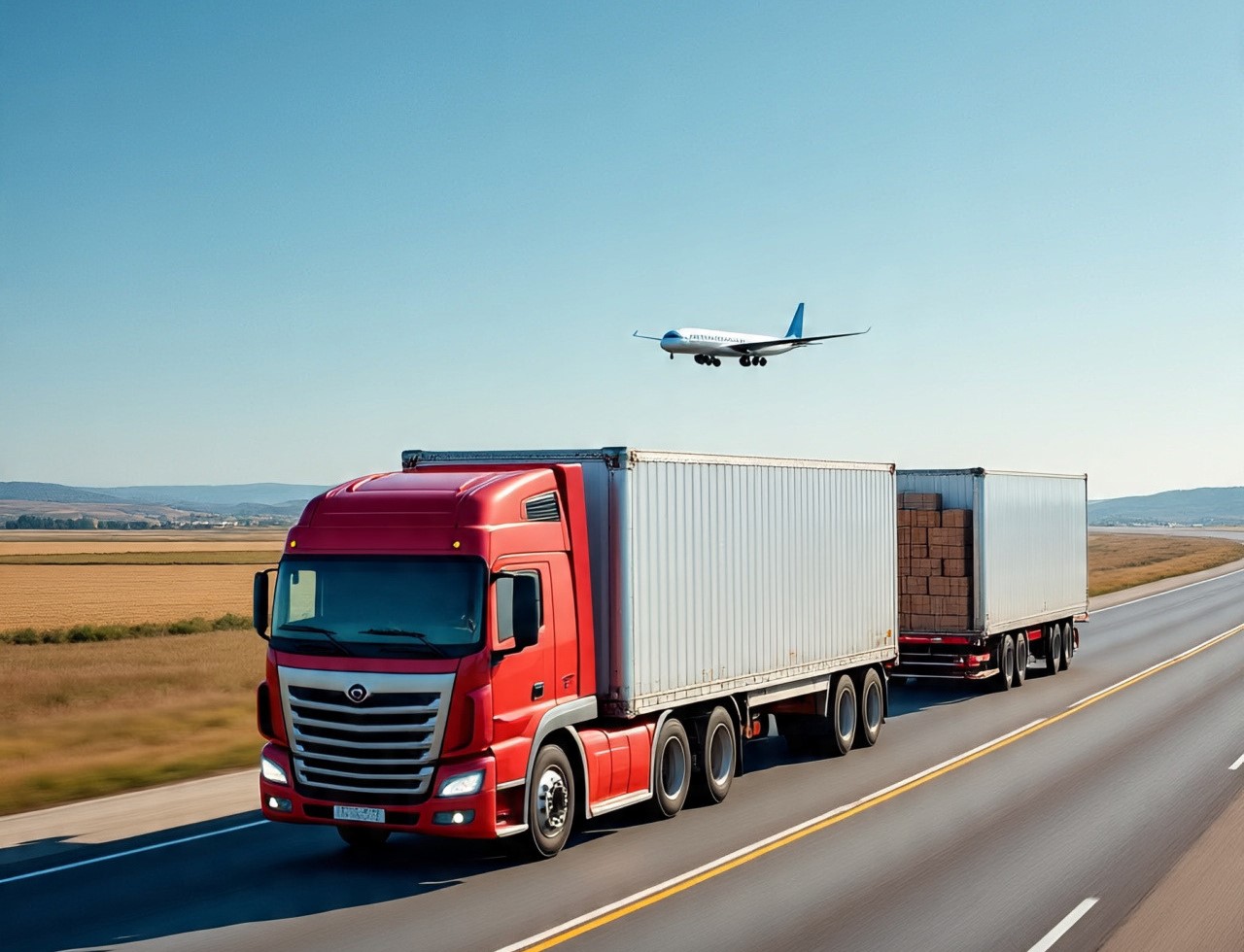 Global logistics and cargo transportation concept.